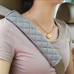 MIKAFEN Universal Car Seatbelt Pads Cover,Seat Belt Shoulder Strap Covers Harness Pad Car/Bag,Soft Comfort Helps Protect You Neck Shoulder from The Seat Belt Rubbing Gray (2-Pack)