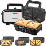FOHERE 3-in-1 Waffle Maker, Sandwic