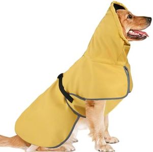 DELIFUR Large Dog Raincoat Waterproof - Adjustable Dog Poncho Raincoat Lightweight Rain Jacket with Soft Lining for Large Dog Yellow (XX-Large)