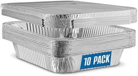 PLASTICPRO 10 Pack Aluminum Pans 9'' X 13" Disposable Pans with Covers Heavy Duty 10 lb Foil Pans for Baking and Cooking