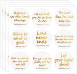 Jesus Faith Stickers,1.5 Inch Bible Verse Gold Foil Stickers Christian Christmas Religious Inspirational Stickers Scripture Inspirational Sticker Bible Quote Stickers,120 Pcs