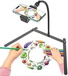 Adjustable Cell Phone Stand,Foldable Phone Holder for Desk,Table Top Teaching Online Stand for Live Streaming and Online Video and Food Crafting Demo Drawing Sketching Recording.