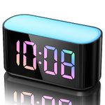 HOUSBAY Rainbow Alarm Clock for Bedroom, Large Display with Dimmer, Large Night Light with 7 Colors, Dual Alarm, True Battery Backup, Colorful Clock for Kids,Teens