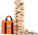 Jenga Official Giant JS6 - Extra Large Size Stacks to Over 4 feet, Includes Heavy-Duty Carry Bag, Premium Hardwood Blocks, Splinter Resistant, Precision-Crafted Known Brand Game