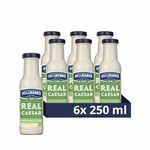 Hellmann's Real Caesar Salad Dressing & Dip vegetarian condiment free from artificial colours and flavours for salads, sandwiches, burgers and dips 6x 250 ml