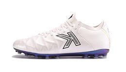 KELME Soccer Cleats Calfskin Leather Men's and Women's - Soccer Shoes Outdoor/Indoor Unisex Adult Sizes - Artificial Grass AG, White, 10.5