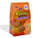 Reese's Peanut Butter Cups in Pumpkin Shape for Halloween Treats, 60 Chocolate Cups - Perfect Halloween Sweets for Trick or Treats. Chocolate Gift Set for Chocolate Lovers. Halloween Party Bag Fillers