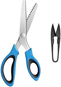 KUONIIY Ciseaux ¨¤ Cranter, Ensemble de Ciseaux en Zigzag Professionnels, Ciseaux ¨¤ Denteler pour Couper les Tissus, Convient aux Tailleurs, y compris Ciseaux ¨¤ Cranter et Coupe-fil, Bleu Noir