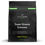 Protein Works - Super Greens Extreme , 150+ Health Benefits , 41 Active Ingredients , Vegan & Gluten Free , No Added Sugar , 41 Servings , Mandarin Orange , 500g