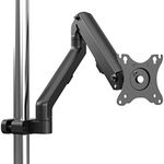 WORLDLIFT Height Adjustable Pole Mount Monitor Arm for 17"-27" Screens with Mechanical Spring, VESA 75x75 and 100x100 - Holds up to 7kg