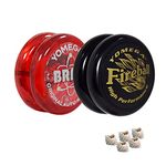 Yomega 2 Legendary Spinners The Original Yoyo with A Brain and Fireball Transaxle Yo-Yo. Beginner, Intermediate and Pro Level String Trick Play. Includes 5 Extra Strings (Fireball-Brain-Black-Red)