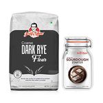 JOSEF MARC Coarse Dark Rye Flour, 1.5LBS (680g) with Premium Active Dry Sourdough Starter