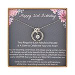 AnalysisyLove 21st Birthday Gifts for Her, Sterling Silver Two Circle Infinity Necklace for Young Women, 21 Year Old Birthday Jewellery Friendship Gift Ideas for Best Friend