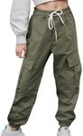 Cnlinkco Women's Cargo Pants Plus Size Work Pants Cargo Joggers Oversized High Waisted Green Cargo Pants Women Army Green S