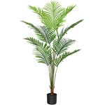 CROSOFMI Artificial Areca Palm Tree 5 Feet Fake Tropical Palm Plant,Perfect Faux Dypsis Lutescens Plants in Pot for Indoor Outdoor Home Office Garden Modern Decoration Housewarming Gift