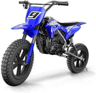 24V Kids Electric Dirt Bike,Kids Motorcycle,Electric Motorcycle for Kids 8+ with 14'' All-Terrain Tires,350W Brushless Motors up to 12mph, Bluetooth, Gifts for Boys or Girls-Blue