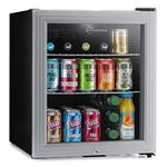 Subcold Super50 LED – Mini Fridge | 50L Beer, Wine & Drinks Chiller | LED Light + Lock & Key | Energy Efficient (Silver)