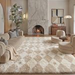 PureCozy Checkered Rug 8x10 Fluffy 