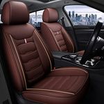 Maidao Seat Covers for Buick Encore 2012-2024 Seat Cushions,Full 5 Pieces Waterproof front and back set,PU Leather Car Seat Cover Set Full Coffee