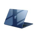 EooCoo Case Compatible for New MacBook Air 13.6 inch M3 A3113 M2 A2681 with Touch ID, 2024 2023 2022 Release, Plastic Hard Shell Cover, Smooth Shiny Surface, Midnight Clear