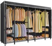 VIPEK V50i Black Portable Closet Rack with Black Upgarded Polyester Cover, Large Freestanding Wardrobe Closet Heavy Duty Clothes Rack Sturdy Clothing Rack for Hanging Clothes, Max Load 1300lbs