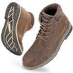 CC-Los Men's Waterproof Hiking Boots Work Boots Lightweight & Casual Chukka Boots Brown Size 10.5