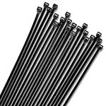 12" Black Zip Cable Ties (1000 Pack), 40lbs Tensile Strength - Heavy Duty, Self-Locking Premium Plastic Cable Wire Ties for Indoor and Outdoor by Bolt Dropper (Black)