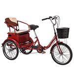 Adult Tricycle 20 Inch 3-Wheel Bicycle 6 Speed Three Wheel Bike Folding Tricycle for Shopping Outdoor Sports Men Women Picnic Cycling Pedalling