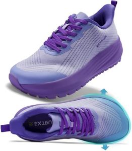 Women's Breathable Orthopedic Diabetic Walking Shoes: High Arch Support Wide Comfort Pain Relief Sneakers, Lightweight Comfortable Casual City Strolls, Park Walks Trips Shoes Purple Size 7
