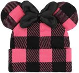 Disney Minnie Mouse Ears Pink Plaid Cuff Beanie