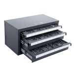 VEVOR Drill Bit Dispenser Cabinet, Three-Drawer Drill Bit Organizer Cabinet for A to Z, Steel Drill Dispenser Organizer Cabinet with Labels, Stackable Drill Dispenser for Drill Bit Storage