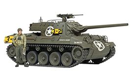 TAMIYA Army 35376 1:35 US M18 Hellcat Tank Destroyer-Faithful Replica, Plastic, Crafts, Model Kit, Assembly, Unpainted, Multicoloured