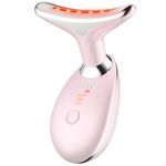 Neck Facial Massager, Portable Face Massager Tool for Skin Care, Face Sculpting Tool for Double Chin (Sakura Pink)