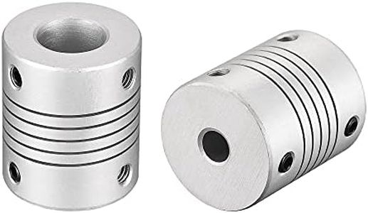 uxcell 12mm to 6mm Aluminum Alloy Shaft Coupling Flexible Coupler Motor Connector Joint L30xD25 Silver 2Pcs