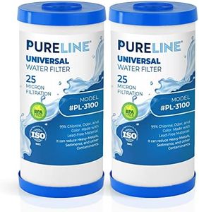 PURELINE Universal Whole House Replacement Water Filter Replacement. Compatible with GE FXHTC, RFC-BBSA, W50PEHD, GXWH40L, GXWH35F, Dupont WFHD13001, Pentek R50-BB (2 Pack)