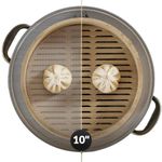 Prime Home Direct Bamboo Steamer Silicone Liners | 6 Count | Reusable 10-Inch & Non Stick for Food Steamer, Vegetable Steamer, Air Fryer, Dumpling & Dim Sum | Round Mesh Parchment Baking Sheet Paper