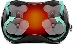 Zyllion Shiatsu Back and Neck Massager with Heat and 8 Rotating Nodes - 3D Kneading Deep Tissue Electric Massage Pillow for Chair, Car and Muscle Pain Relief - Black (ZMA-25)
