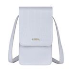 LEEZEL Women's Girls Wallet Sling Bag for Mobile Cell Phone Holder (White)