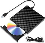 TFUFR External CD DVD Drive, USB 3.0 Slim Portable CD Reader CD/DVD-RW Burner Low Noise High Speed Data Transfer Super drive for Laptop, Desktop, Mac, IOS, Windows 10/8/7 / XP/Linux