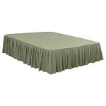 PiccoCasa Ruffled Bed Skirt Polyester Brushed Hotel Quality Durable Solid Wrinkle and Fade Bedroom 16 Inch Drop Full Olive Green