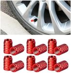 TSUGAMI 12 Pcs Car Tire Valve Stem Cap Covers, Aluminum Alloy Air Caps Cover, Leak-Proof and Corrosion Resistant Auto Accessories, Universal Stem Cap for Trucks SUVs Motorcycles (Red)