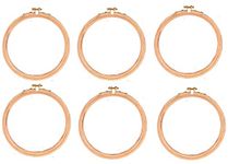 Vahvaa® Wooden Embroidery Ring/Frame/Hoop Size 6 Inches (5Ply Brass Screw) 6 Pcs Combo