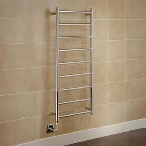 Manissa Selby Electric Stainless Steel Towel Rail Heated Towel Warmer Mirror Polished Finish (500mm W x 1000mm H)