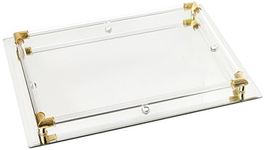 American Atelier Accents by Jay Mirror Vanity Tray with Gold Corner Accents, 12 by 9-Inch