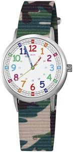 ITOOZYNN Kids Watch for Girls and Boys,for Children's Toddler Learning Time and Easy to Read Time, Analog Watch for Boys and Girls Ages3~11 (Camo Green)