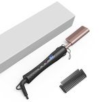 OKWRAP Hot Comb, Hot Comb for Wigs, Hot Comb Hair Straightener with LCD 120-230℃, Hot Comb for Afro Hair with Ion Technology, Hair Straightening Comb