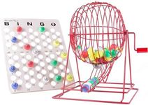 MR CHIPS Professional Bingo Game Set with Jumbo Bingo Cage, 1.57 Inch Double Sided Ping Pong Bingo Balls, Large Master Bingo Board – Bingo Game for Adults, Bingo Game for Kids, Bingo Set for Seniors