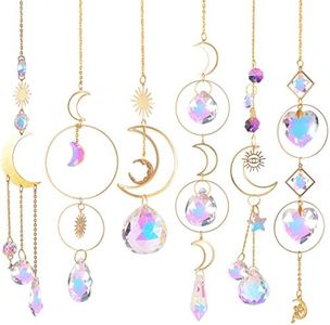 ilclviz Suncatcher Crystal Hanging Sun Catcher Prism with Chain Pendant Ornament Crystal Balls for Window
