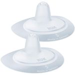 NUK Nursing Cap, Nipple Cap for Breastfeeding, Protects Against Sore Nipples, Thin Silicone, Size S (16 mm), Pack of 2