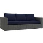 LexMod Sojourn Outdoor Patio Sofa, Canvas Navy